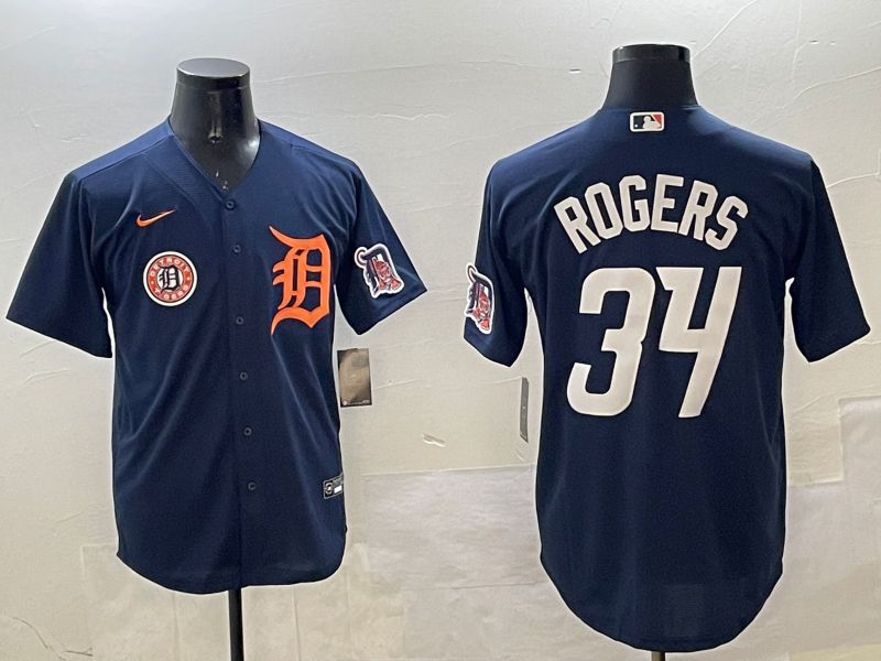 Men Detroit Tigers #34 Rogers Drak Blue Game 2025 Nike MLB Jersey style 1